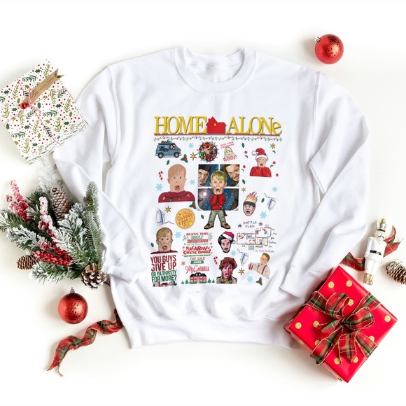 Tops - Home Alone White Holiday Sweatshirt